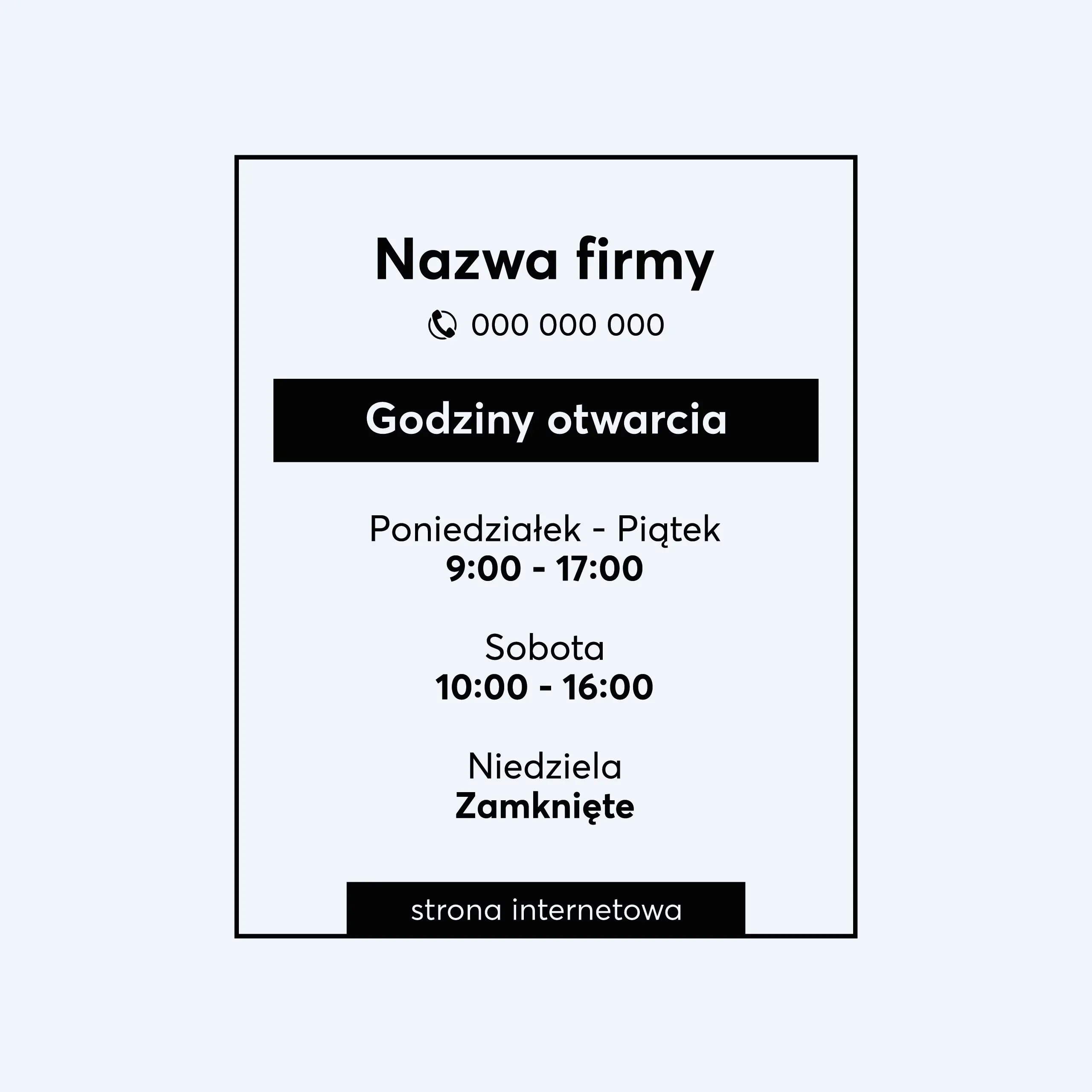 Godziny otwarcia - W19