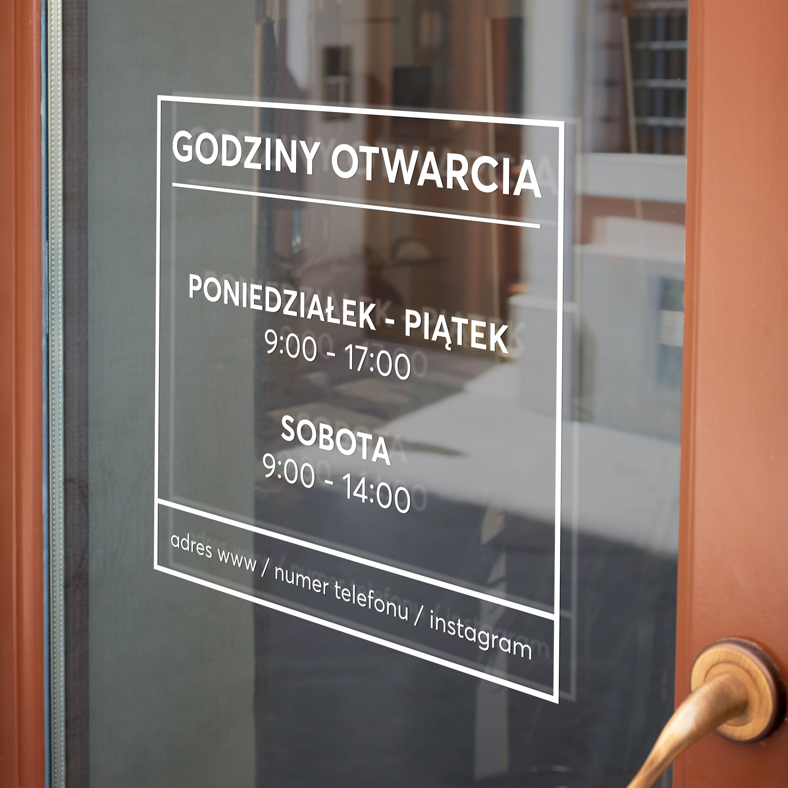 Naklejka z godzinami otwarcia W02