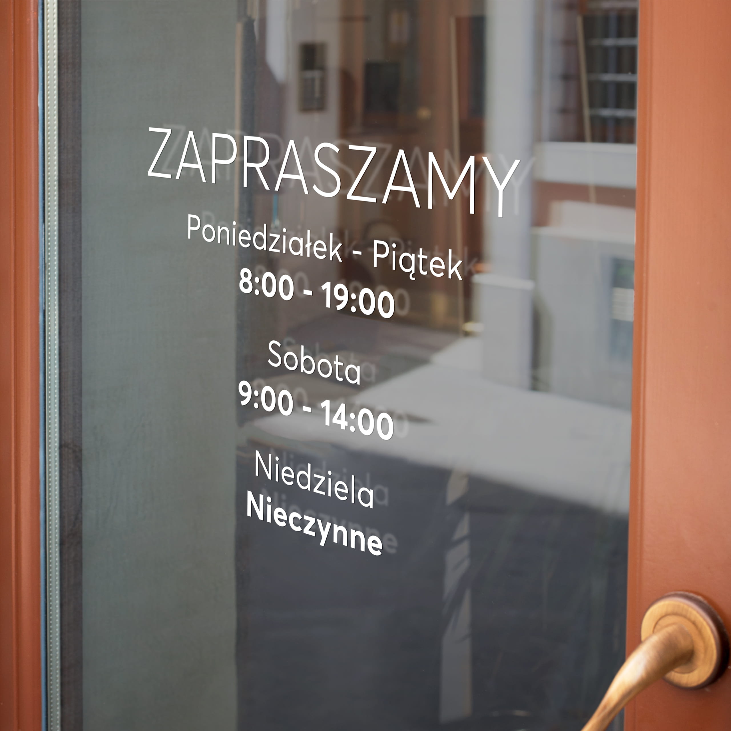 Naklejka z godzinami otwarcia W05