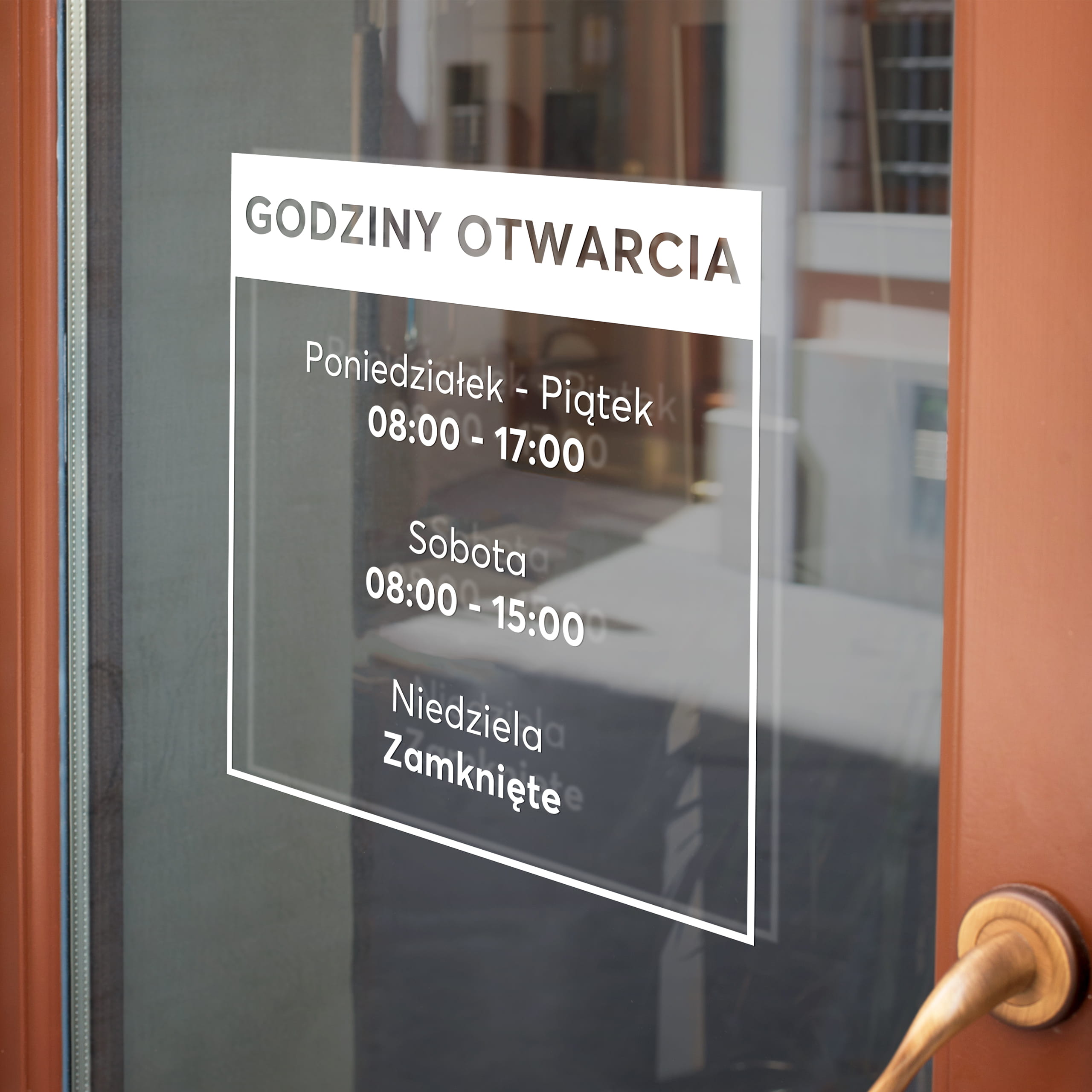 Naklejka z godzinami otwarcia W07