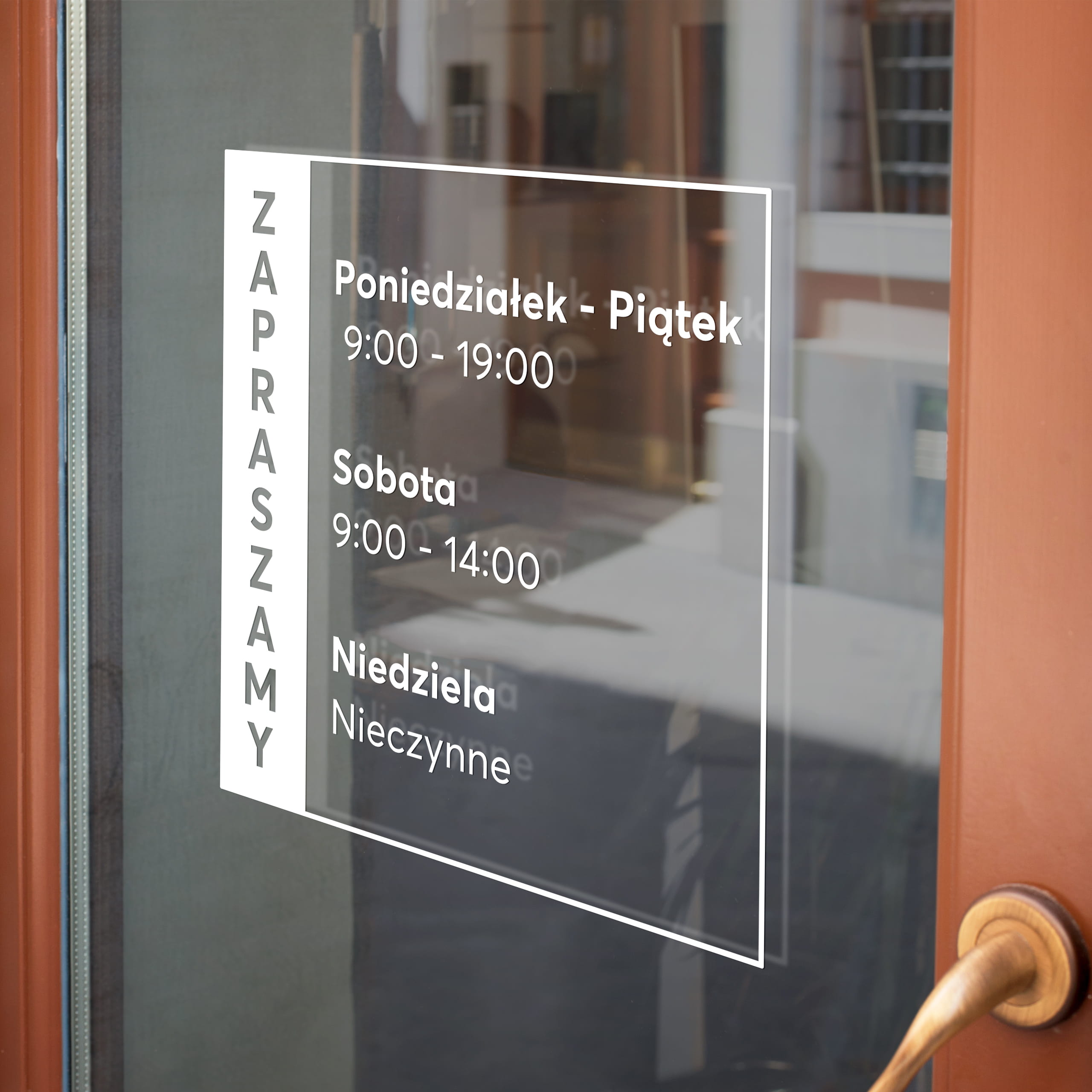 Naklejka godziny otwarcia - W13