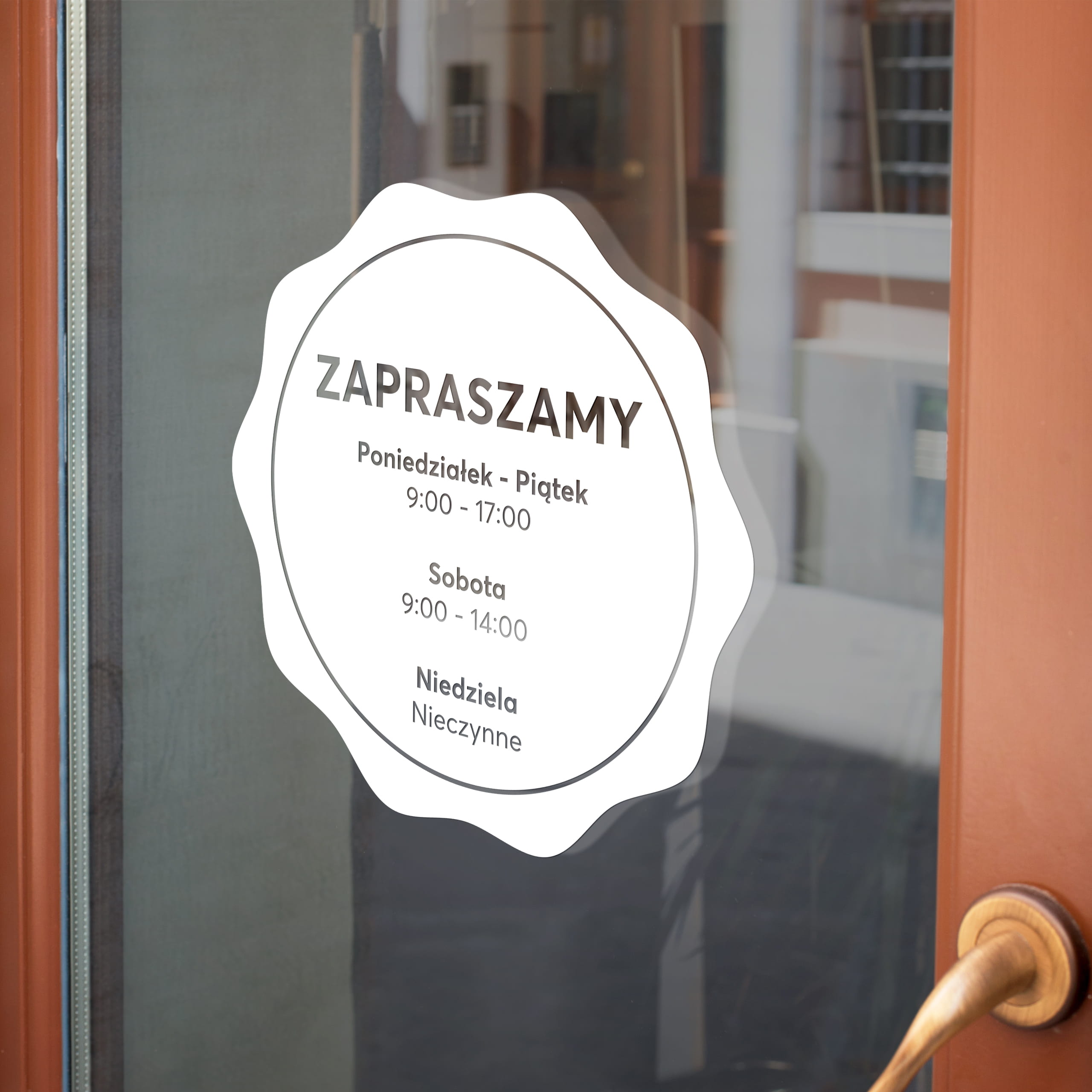 Naklejka godziny otwarcia - W18