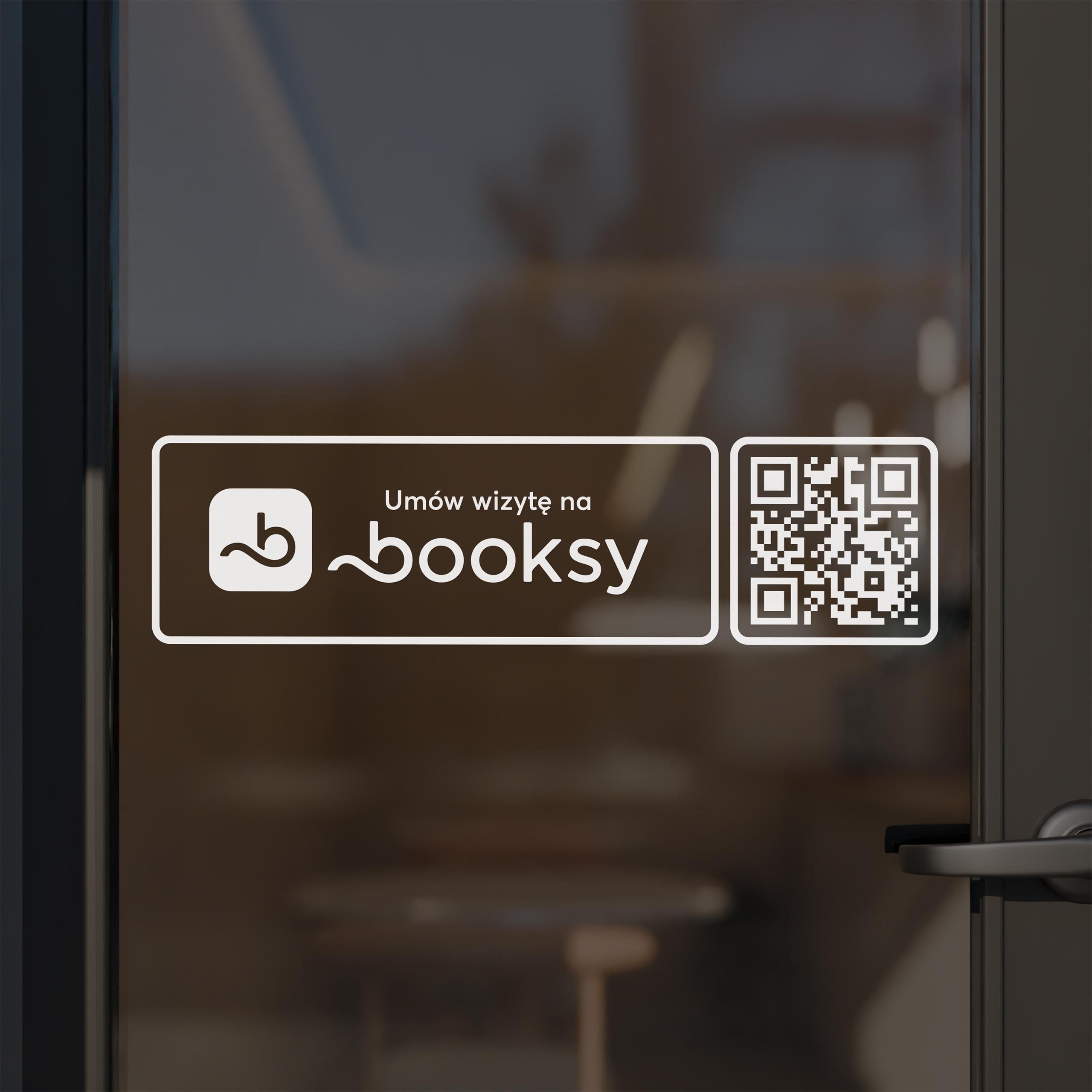 Naklejka Booksy z kodem QR