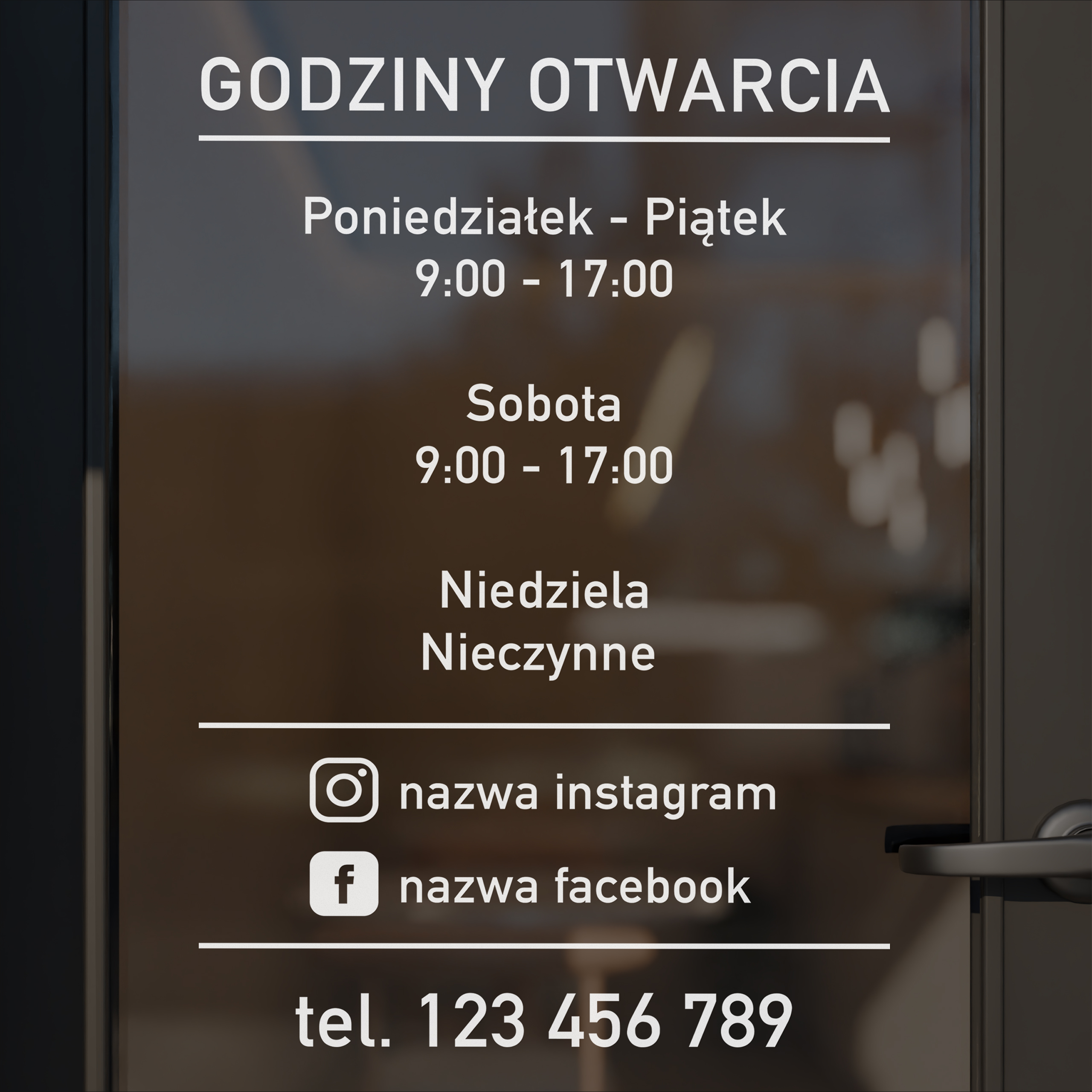 Naklejka godziny otwarcia - W42