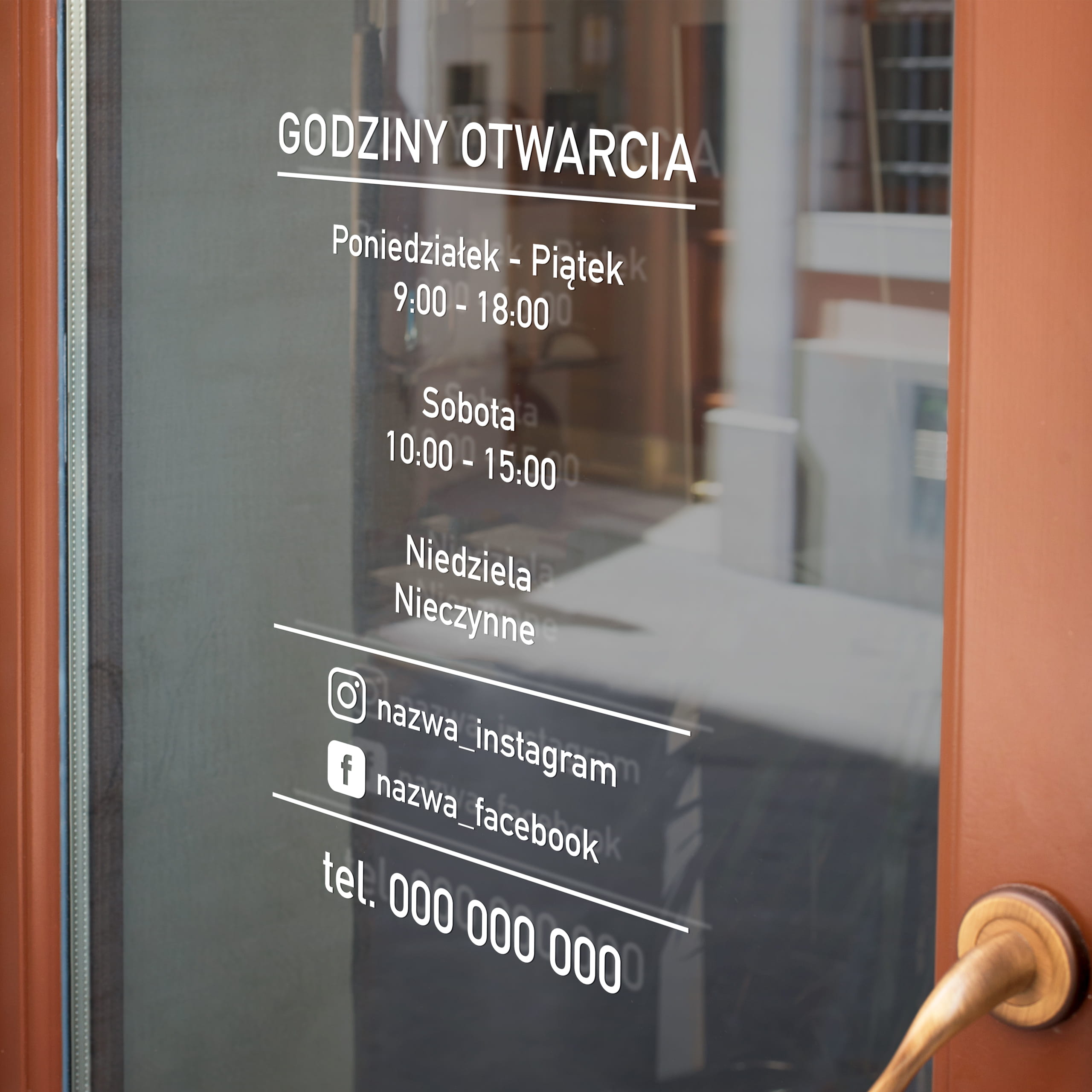 Naklejka godziny otwarcia - W42