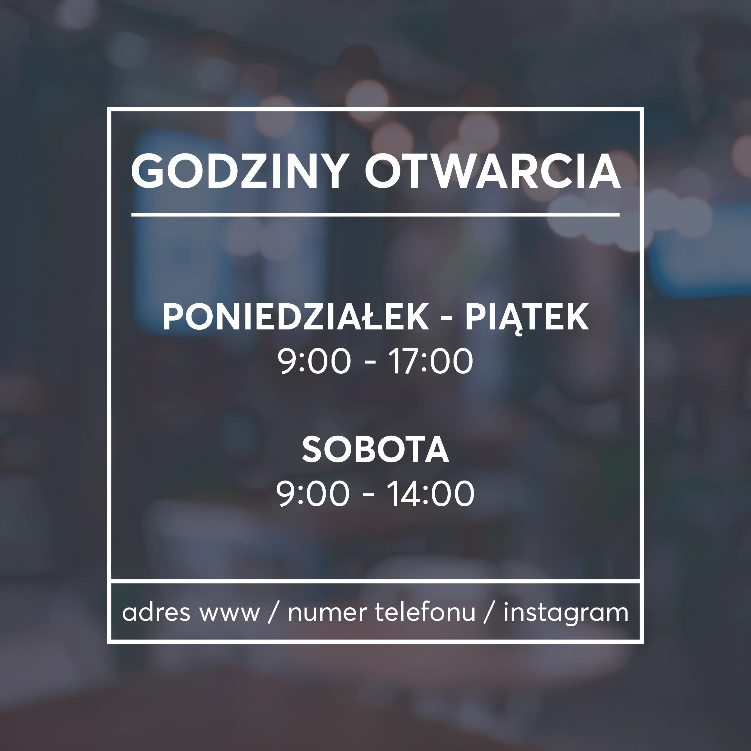Naklejka godziny otwarcia - W02