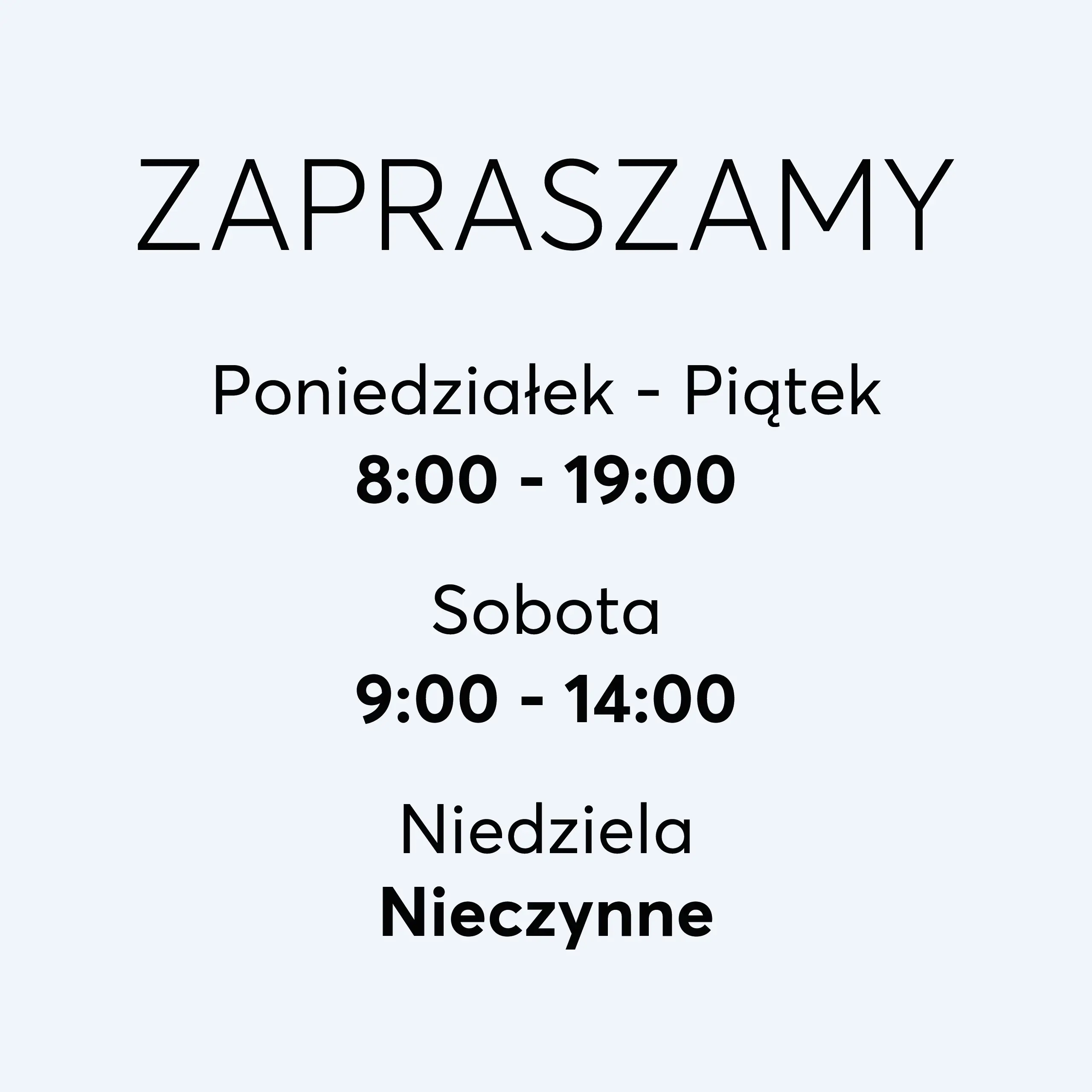 Naklejka godziny otwarcia - W05