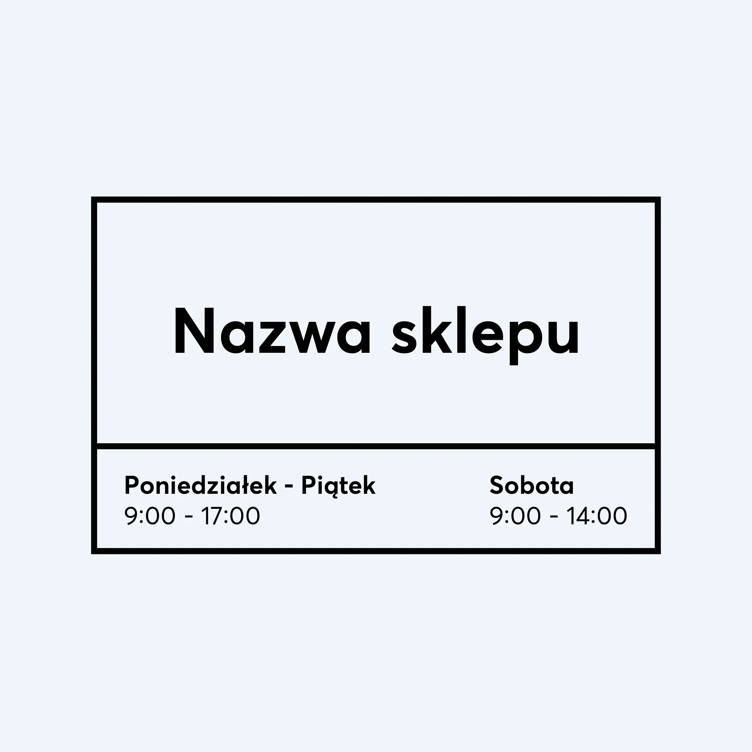 Naklejka godziny otwarcia - W09