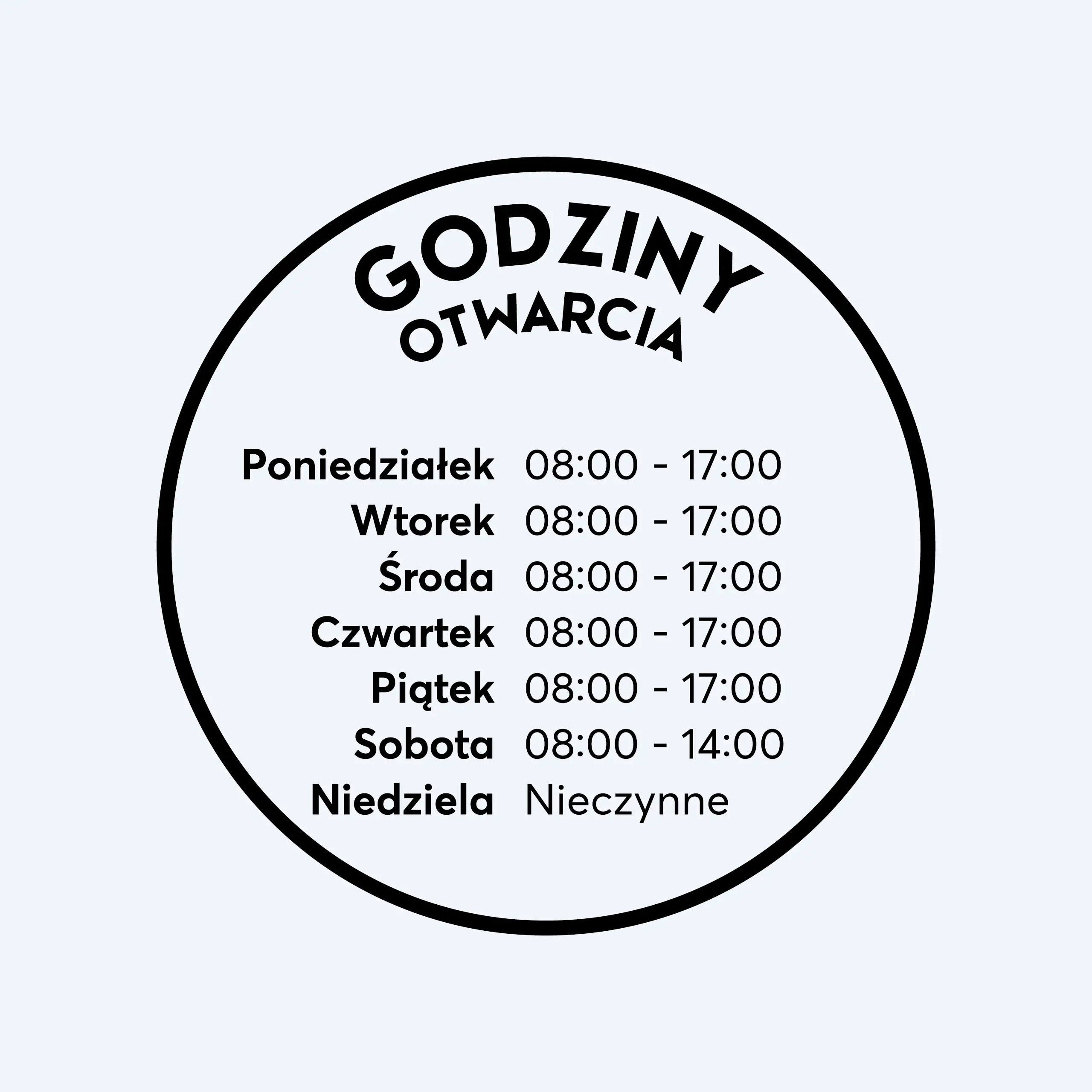 Naklejka godziny otwarcia - W22