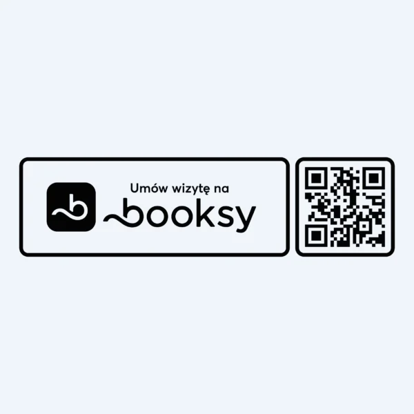 Naklejka z kodem QR Booksy 47x12 cm