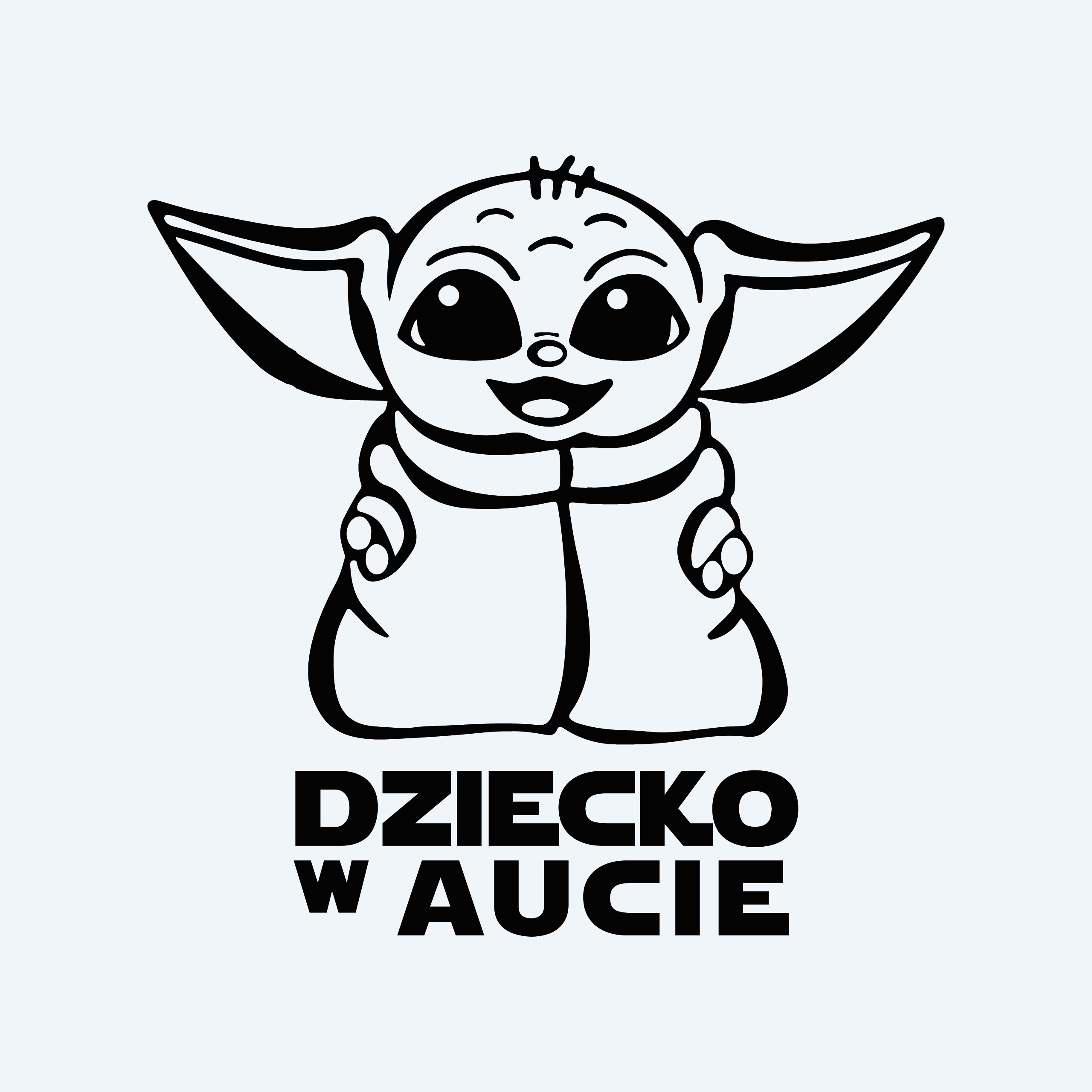 Naklejka dziecko w aucie, Baby Yoda