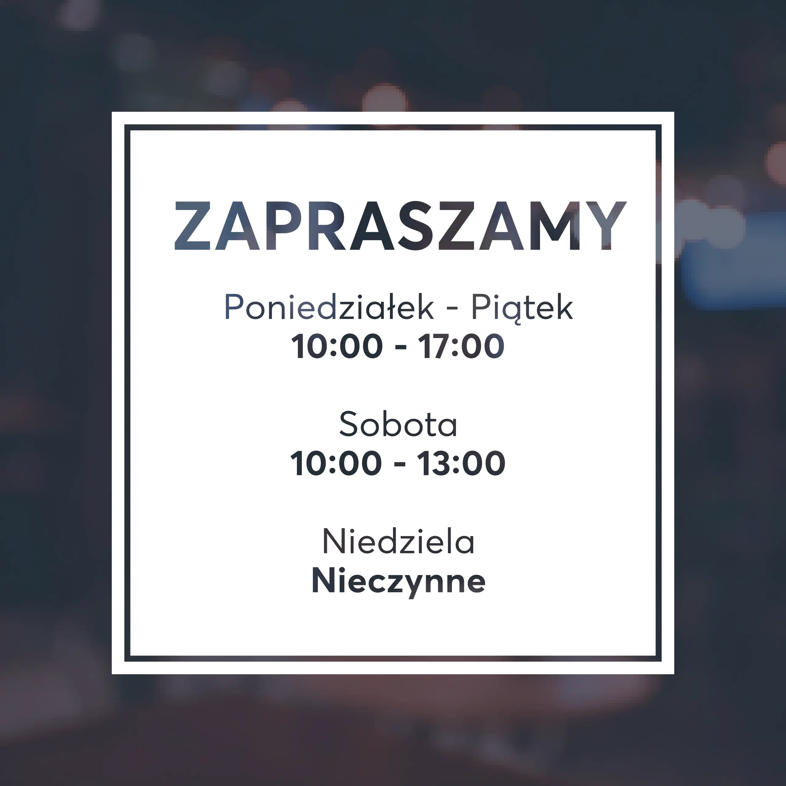 Naklejka godziny otwarcia - W43