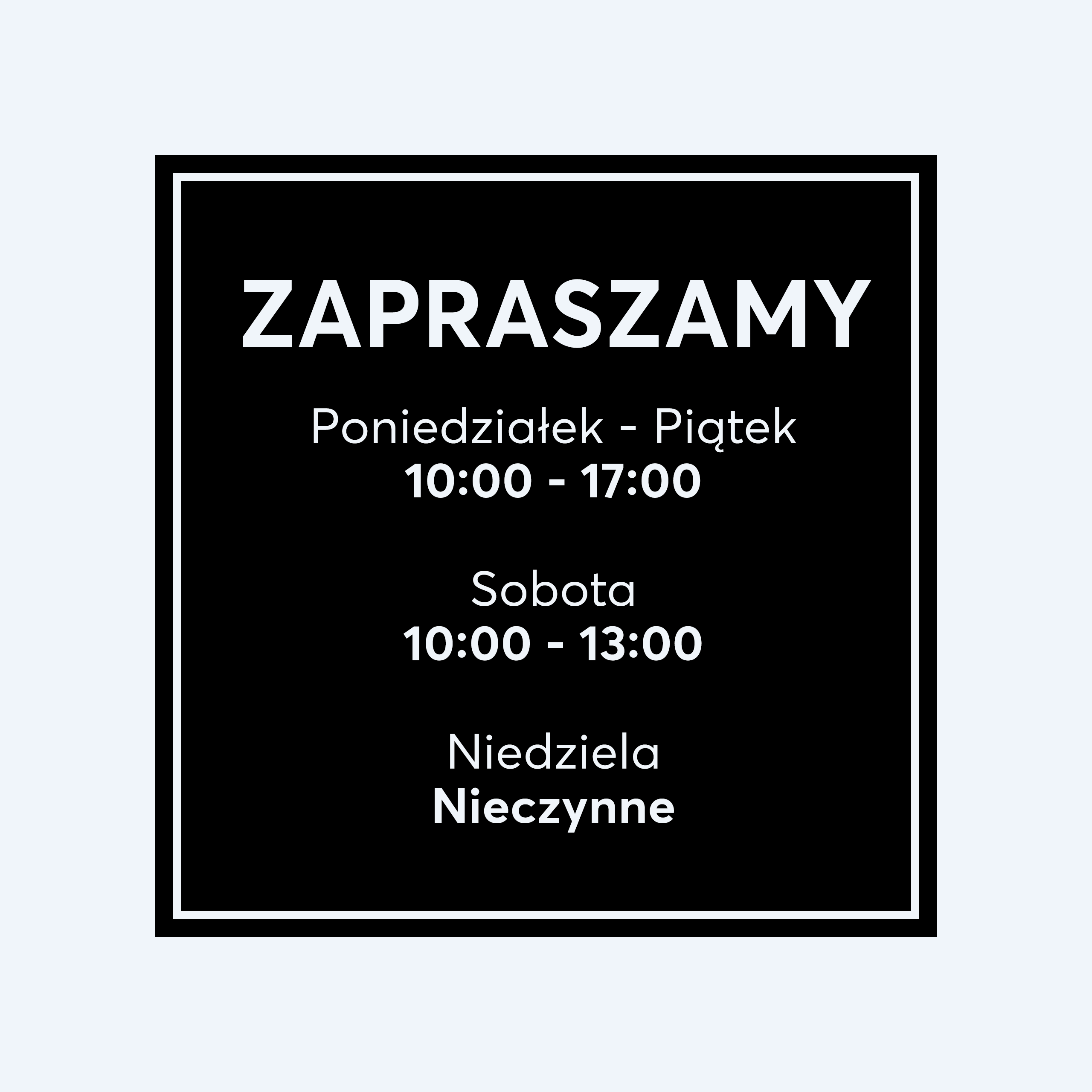 Naklejka godziny otwarcia - W43