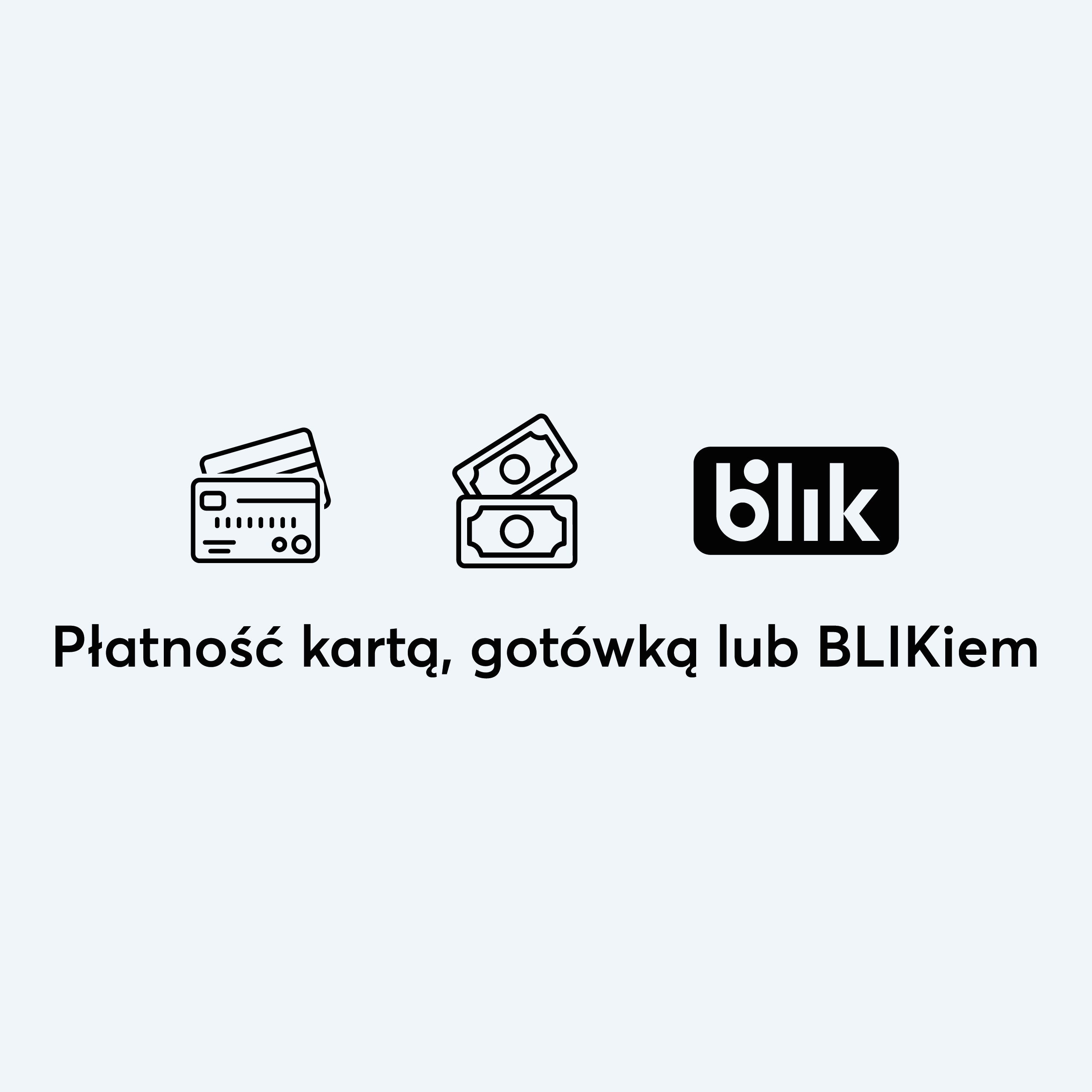Naklejka płatność kartą, gotówką lub blikiem