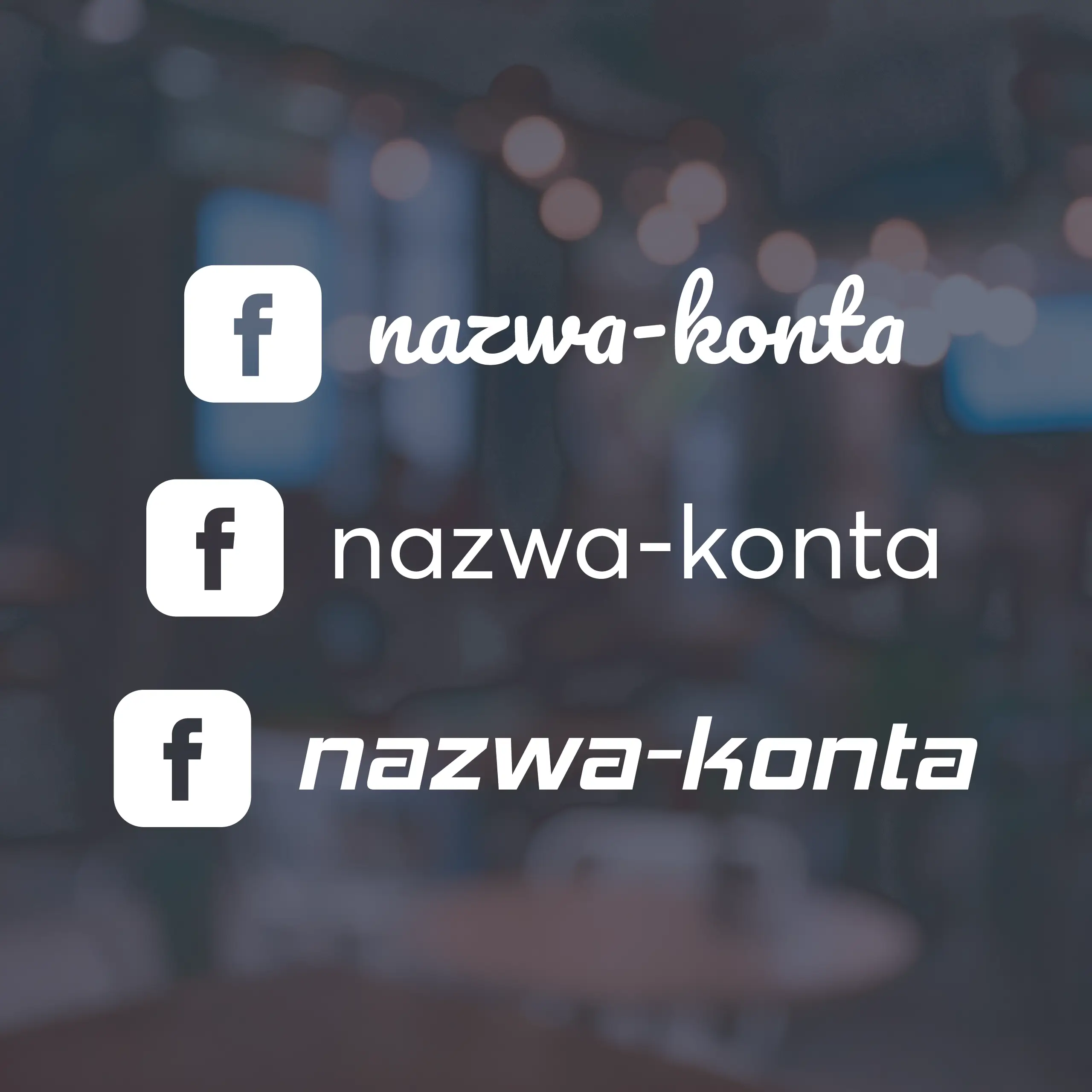 Naklejka z nazwą konta Facebook