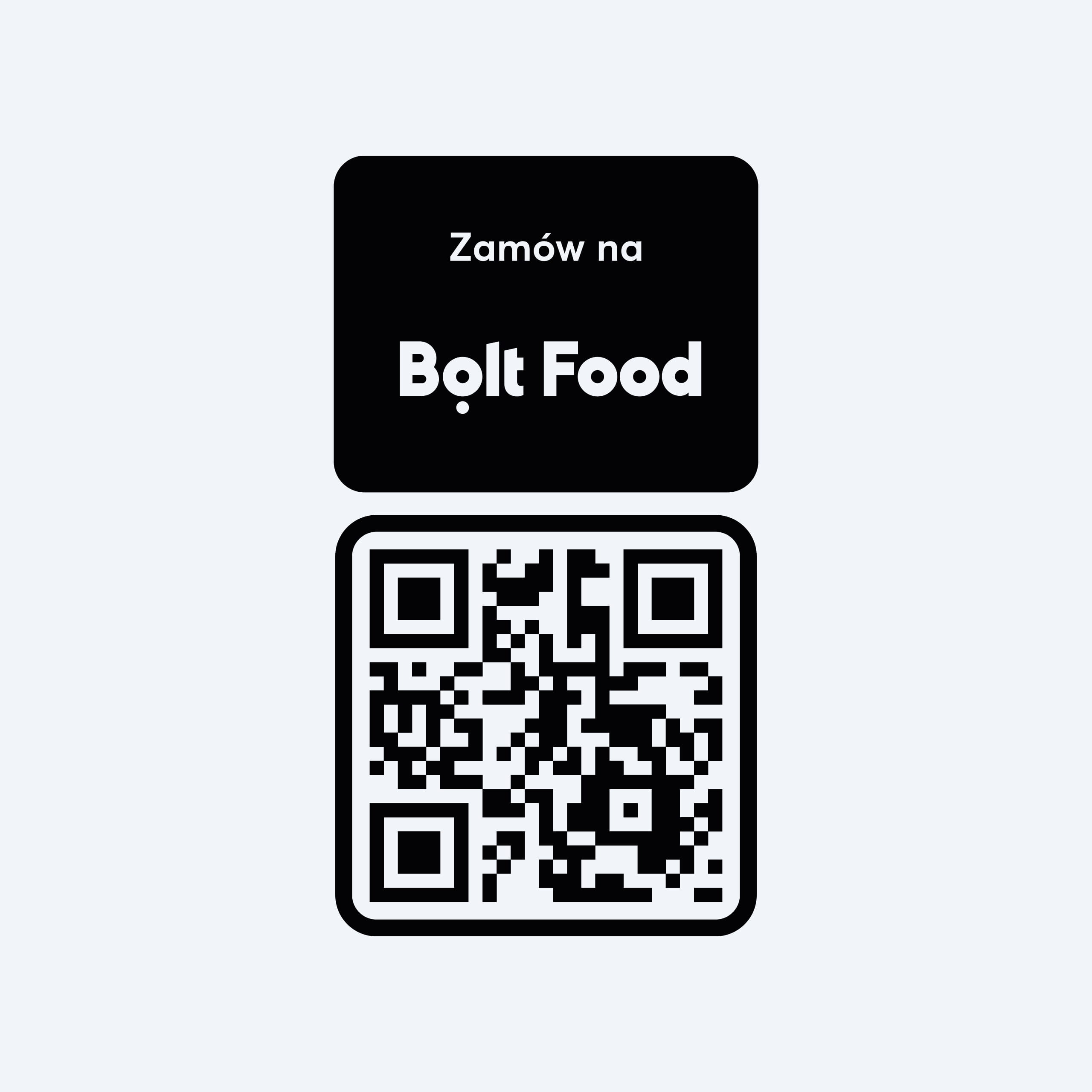 Naklejka Bolt Food z kodem QR