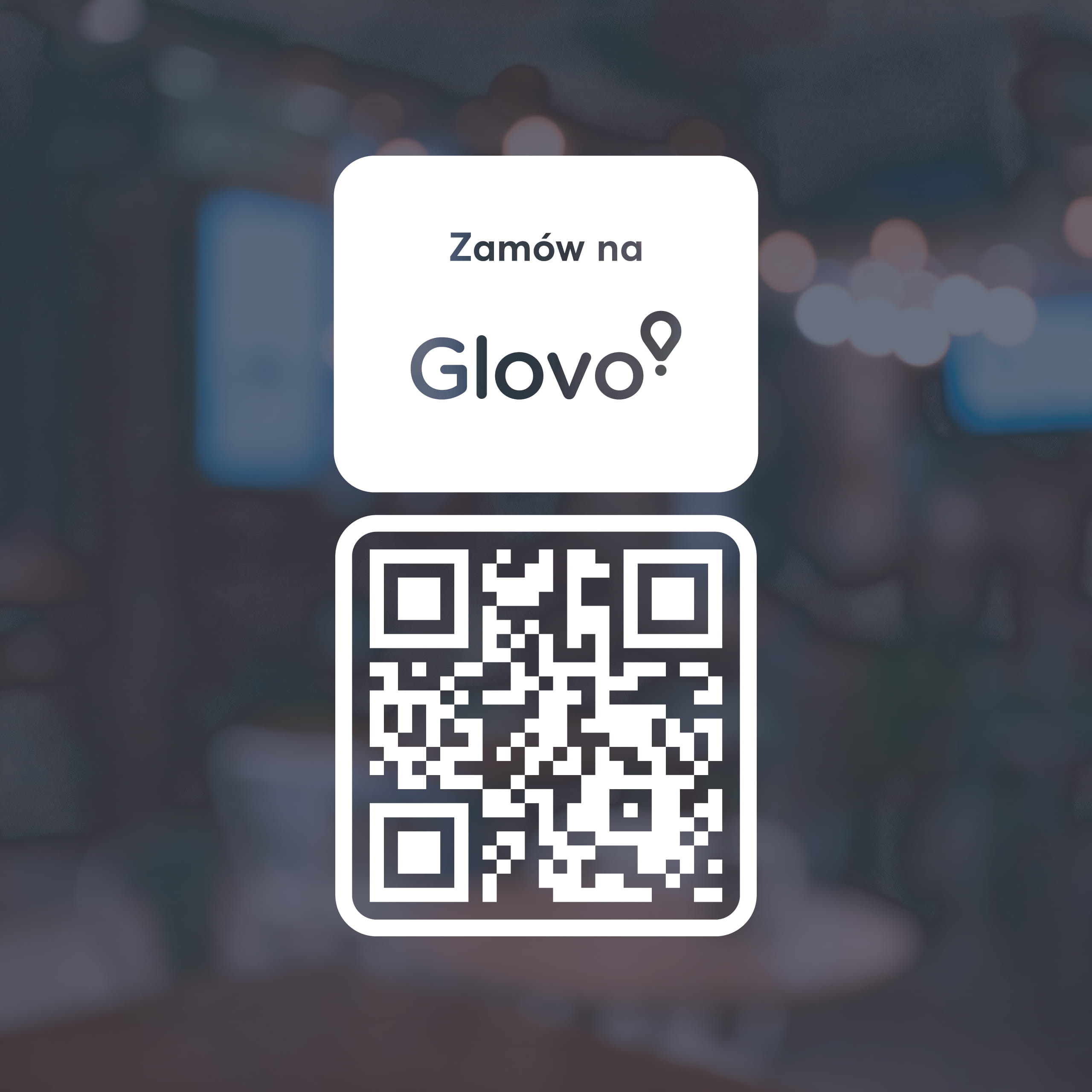 Naklejka Glovo z kodem QR