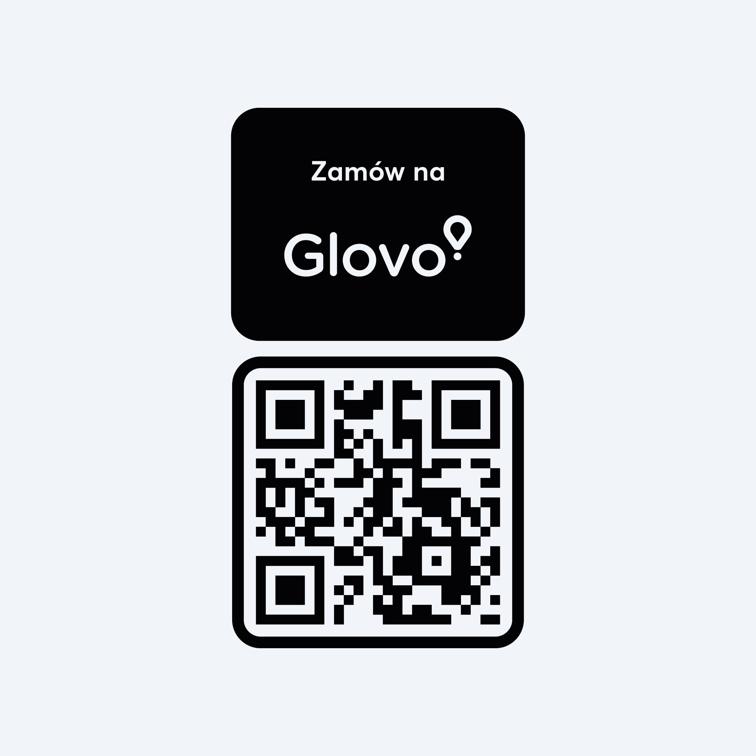 Naklejka Glovo z kodem QR