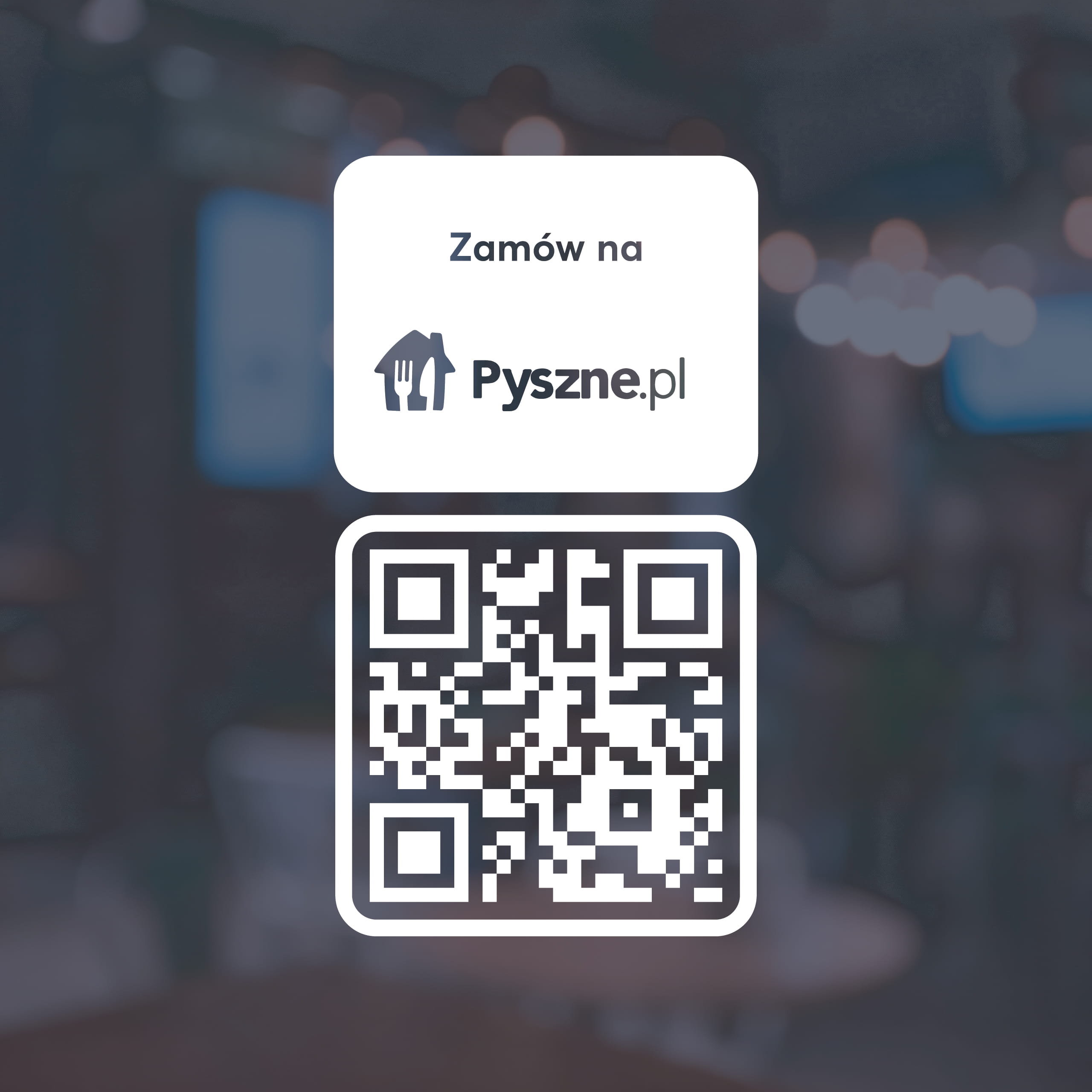 Naklejka Pyszne.pl z kodem QR