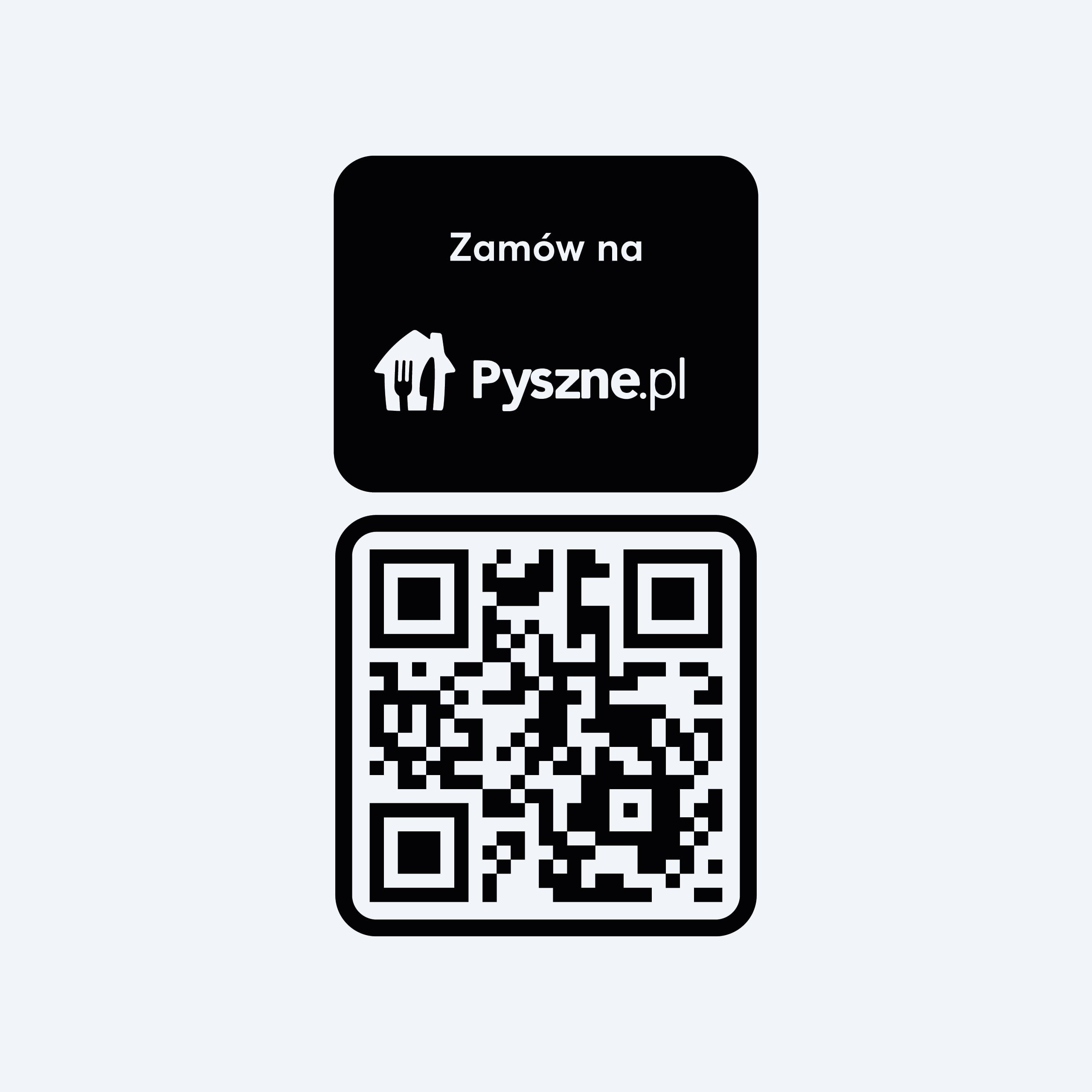 Naklejka Pyszne.pl z kodem QR