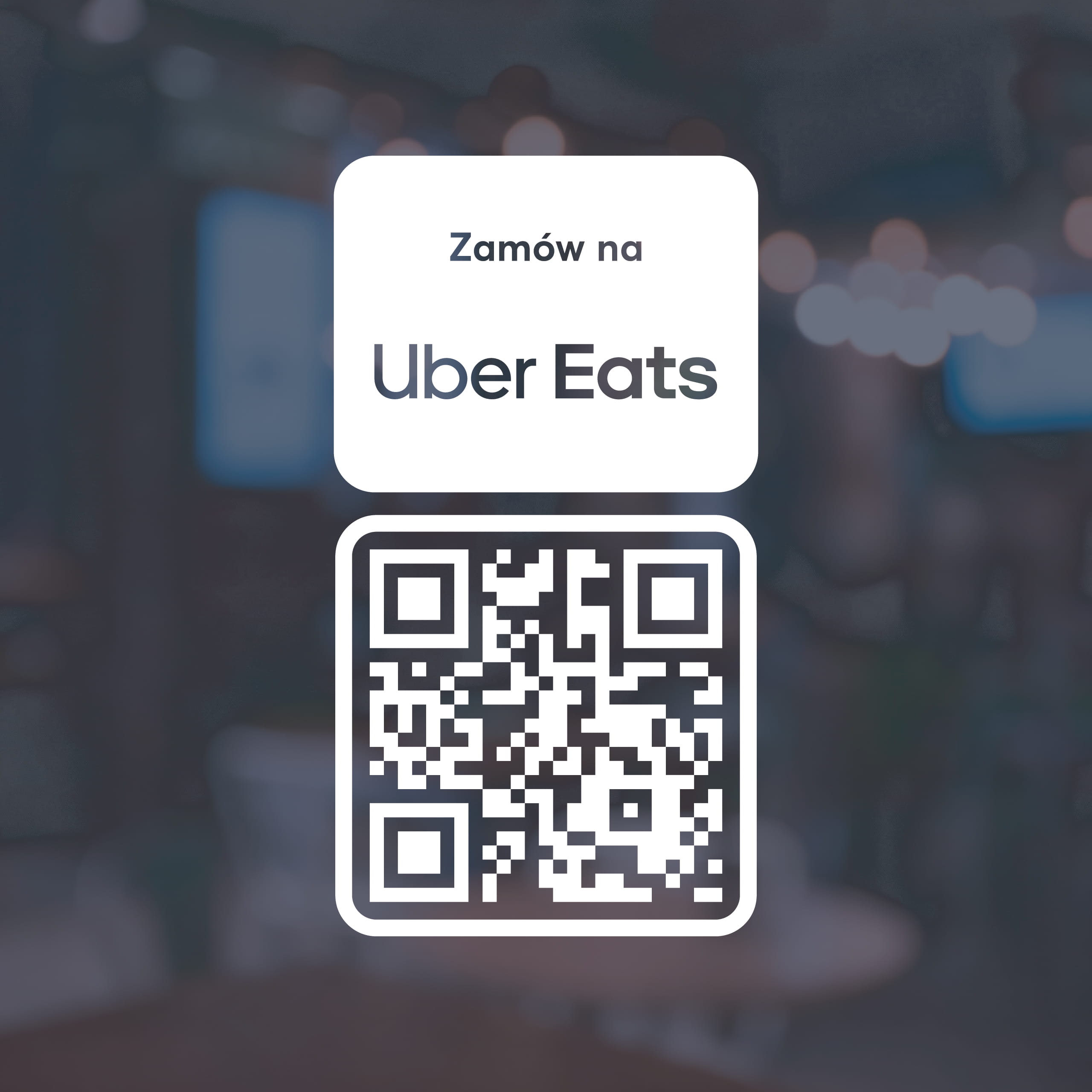 Naklejka Uber Eats z kodem QR