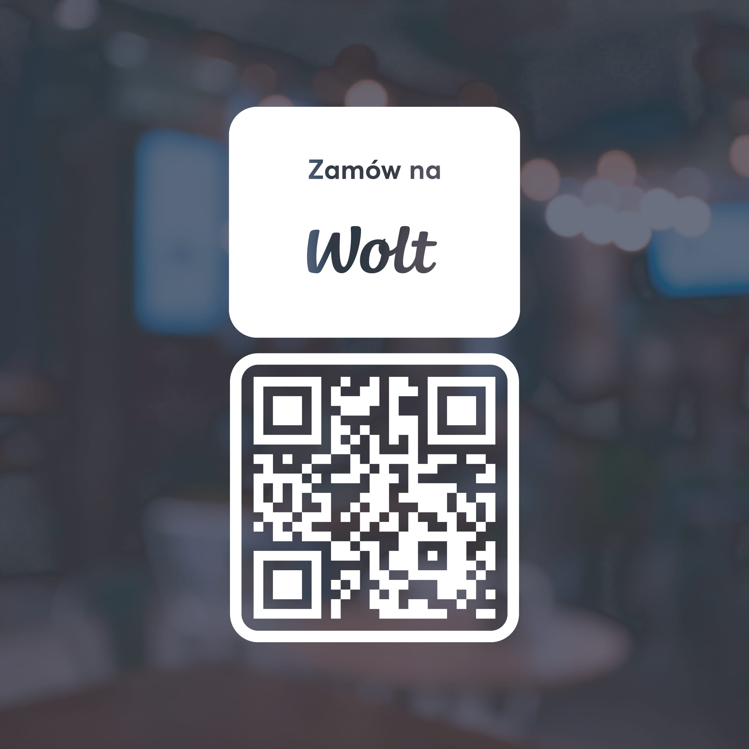 Naklejka Wolt z kodem QR