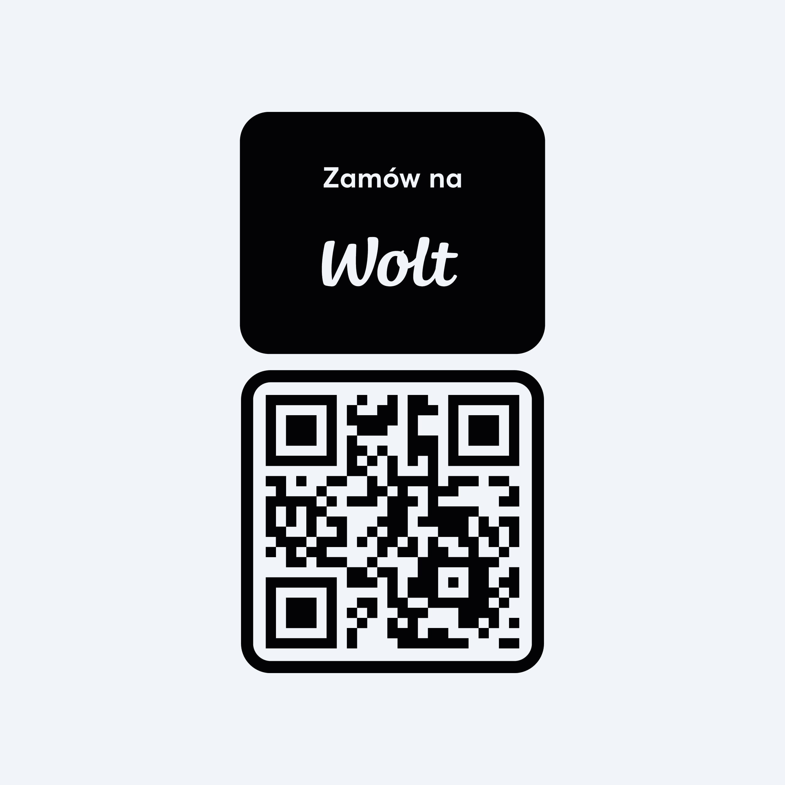 Naklejka Wolt z kodem QR