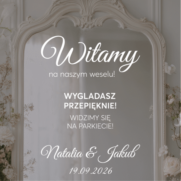 Naklejka na lustro weselne