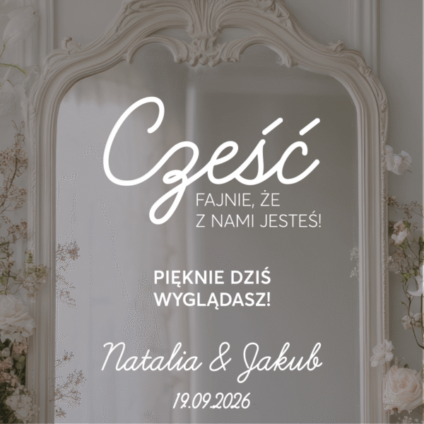 Naklejka na lustro weselne