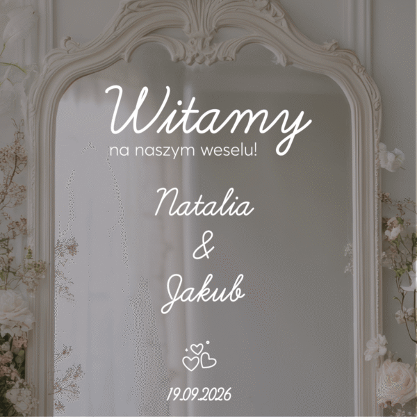 Naklejka na lustro ślubne